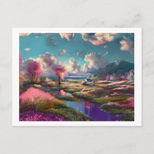 Blossom Bäume in der Landschaft, Postkarte (Vorderseite)