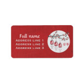 Blossom Baumlanterne rot "Friedlich" Adressaufkleber (Vorne)