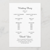 Blossom Baumwolle Blume. Botanische Hochzeit Programm (Rückseite)