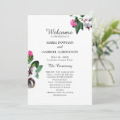 Blossom Baumwolle Blume. Botanische Hochzeit Programm (Stehend Vorderseite)