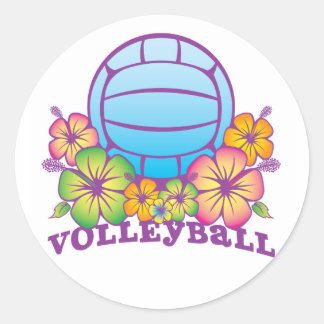 Blossom Beach Volleyball Runder Aufkleber