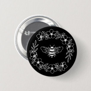 Blossom Bee Wreath in Weiß Button