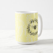 Blossom Bee Wreath Yellow Floral Kaffeetasse (VorderseiteRechts)