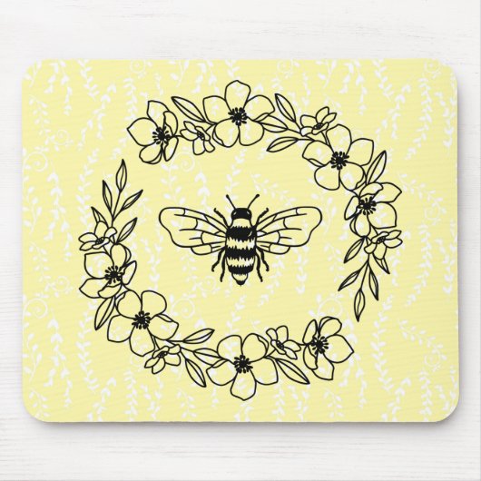 Blossom Beebenkrez Yellow Floral Mouse Pad Mousepad (Vorne)