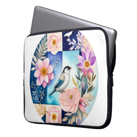 Blossom & Bird  Laptopschutzhülle (Vorderseite Links)
