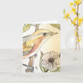 Blossom bird no. 1 note card karte (Gelbe Blume)