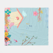 Blossom Birdhouse Fleece Blanket (Vorderseite (Horizontal))