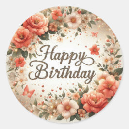 Blossom Birthday wünscht Aufkleber