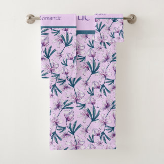 Blossom Bliss auf weich Lila Badhandtuch Set