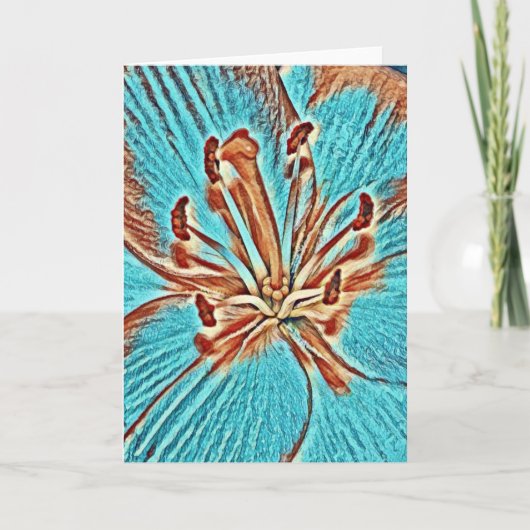 Blossom Blume bemalt Tapisserie Art Note Card Karte (Vorderseite)
