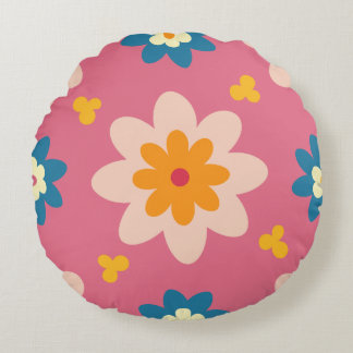 Blossom Blume Muster Pillow Rundes Kissen