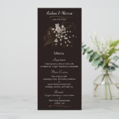 Blossom Blume Vignette Wedding Menu Card Menükarte (Stehend Vorderseite)