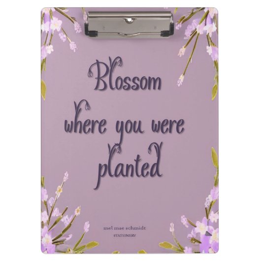 Blossom Blumen Mel Mae Schmidt Stationery Klemmbrett (Vorderseite)