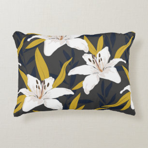 Blossom Blumenmuster nahtlos Muster. Lily-Blume mi Dekokissen