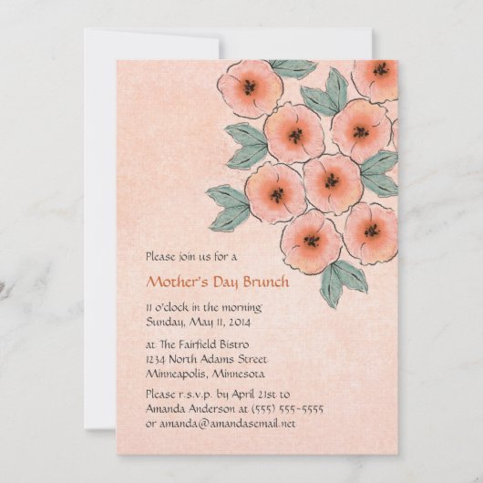 Blossom Bouquet Muttertag Einladungen (Vorderseite)