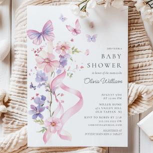 Blossom & Bow Butterfly Babydusche Einladung