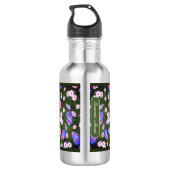 Blossom Breeze Blush Pink Blooms Lavendel Blau Edelstahlflasche (Rückseite)