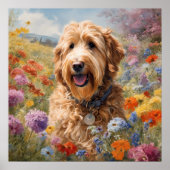 Blossom Buddy: Ein Goldendoodle-Paradies Poster (Vorne)