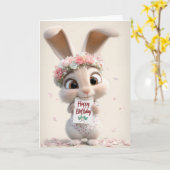 Blossom Bun Birthday Wishes Karte (Gelbe Blume)