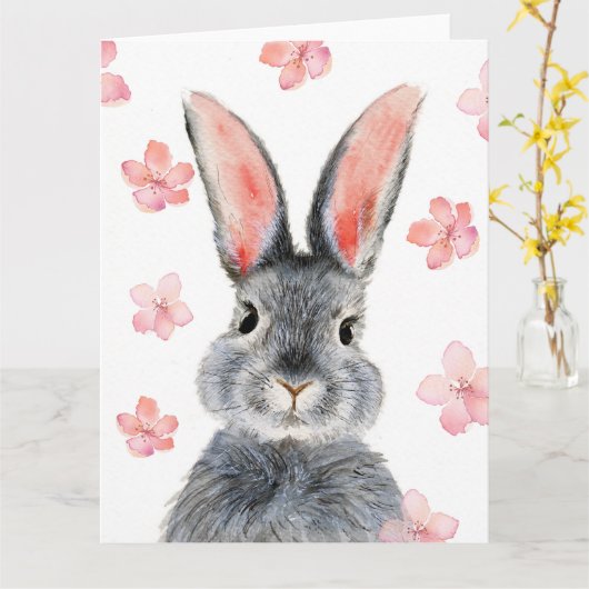 Blossom Bunny Card Karte (Gelbe Blume)