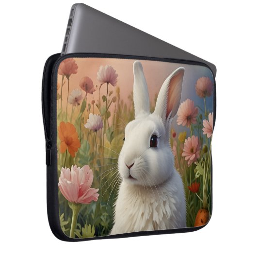 Blossom Bunny & Carrot Patch Electronics Bag Laptopschutzhülle (Vorne Rechts)