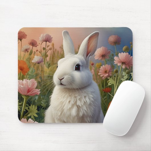 Blossom Bunny & Carrot Patch Mouse Pad Mousepad (Mit Mouse)
