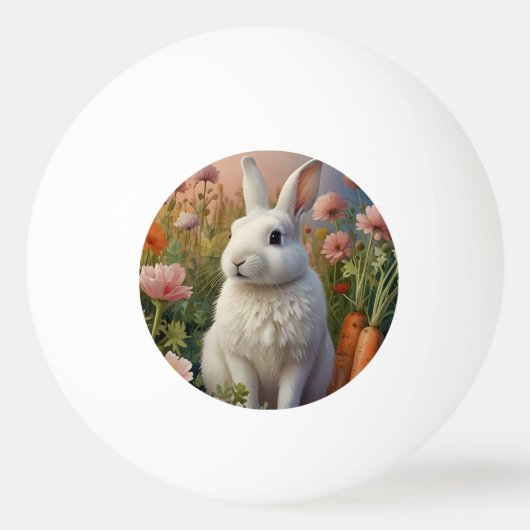 Blossom Bunny & Carrot Patch Pong Ball Tischtennisball (Vorderseite)