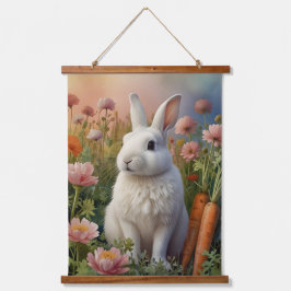 Blossom Bunny & Carrot Patch Tapestry Wandteppich Mit Holzrahmen