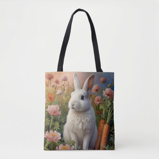 Blossom Bunny & Carrot Patch Totbeutel Tasche (Vorderseite)