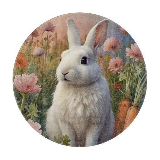 Blossom Bunny & Carrot Pflastergläser Schneidebrett (Vorderseite)