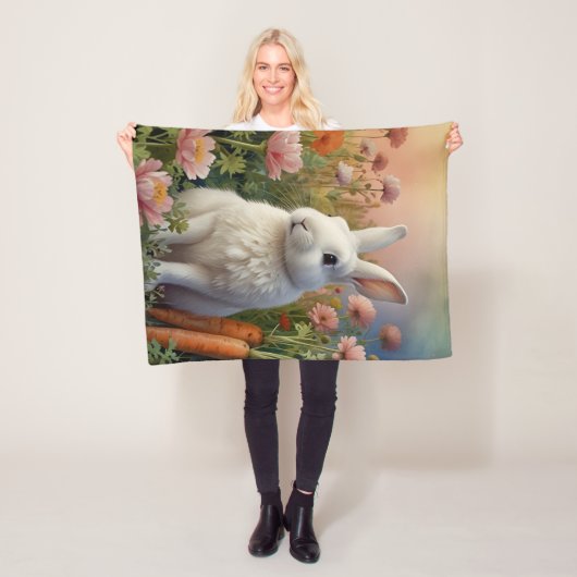 Blossom Bunny & Karottenfleck Fleecedecke (Beispiel)