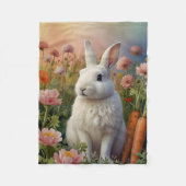 Blossom Bunny & Karottenfleck Fleecedecke (Vorderseite)