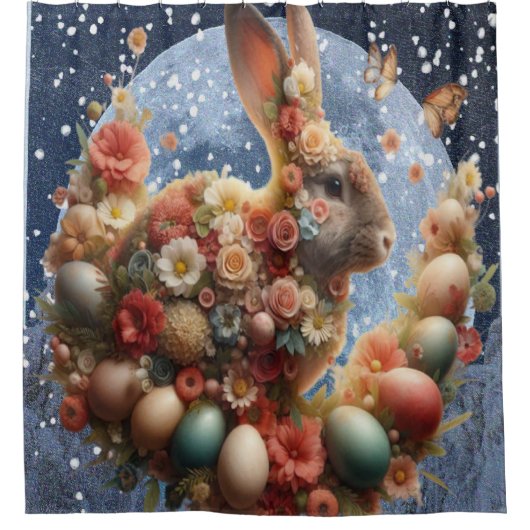 Blossom Bunny Ostern Duschvorhang (Vorderseite)