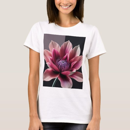 "Blossom Charm: Blumenfreude T - Shirt der Frauen" (Vorderseite)