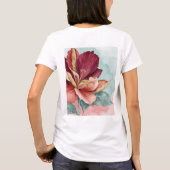 "Blossom Charm: Blumenfreude T - Shirt der Frauen" (Rückseite)