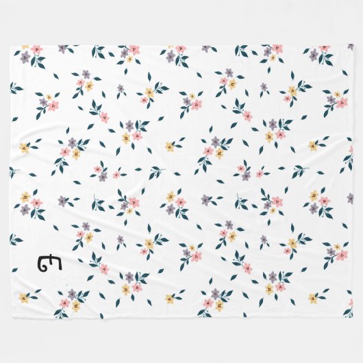 Blossom Charm Monogram Fleecedecke (Vorderseite (Horizontal))