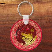 Blossom Chinesischer Drache Jahr Papier geschnitte Schlüsselanhänger (Rückseite)