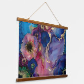 Blossom-Couture Botanical Wandteppich Mit Holzrahmen (Gewinkelt)