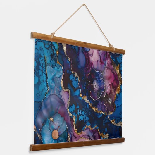 Blossom-Couture Botanical Wandteppich Mit Holzrahmen (Gewinkelt)