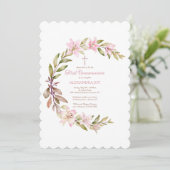 Blossom Crescent Erste Kommune Einladung (Stehend Vorderseite)