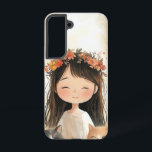 Blossom Crown Jown Phone Case Samsung Galaxy Hülle<br><div class="desc">Ein fröhliches Mädchen trägt eine Krone von Blüten und strahlt Positivität und Unschuld aus. Dieses skurrile Design bringt Charme und jugendliche Energie auf Ihr Handy.</div>