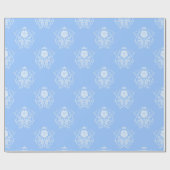 Blossom Damask (hellblau) Geschenkpapier (Flach)