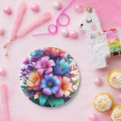 Blossom Dein Tisch - Elegante Blumen Pappteller (Party)