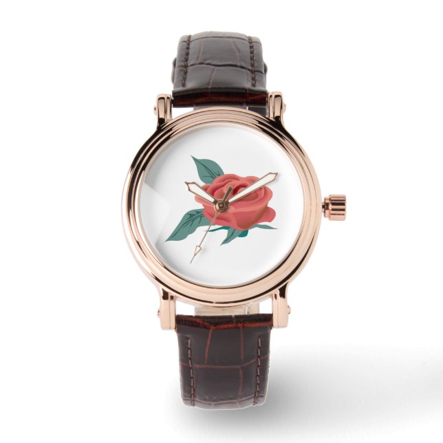 Blossom der Rose Blume Armbanduhr (Vorderseite)