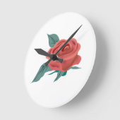 Blossom der Rose Blume Runde Wanduhr (Winkel)