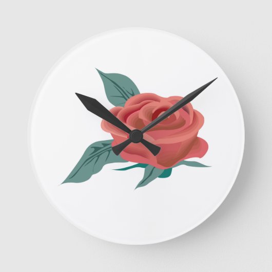Blossom der Rose Blume Runde Wanduhr (Vorderseite)
