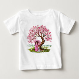 Blossom Dreams: Kimono Girl & Puppy Baby T-shirt