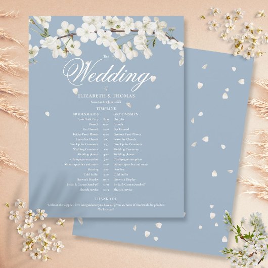 Blossom Dusty Blue Wedding Zeitplan Zeitleiste
