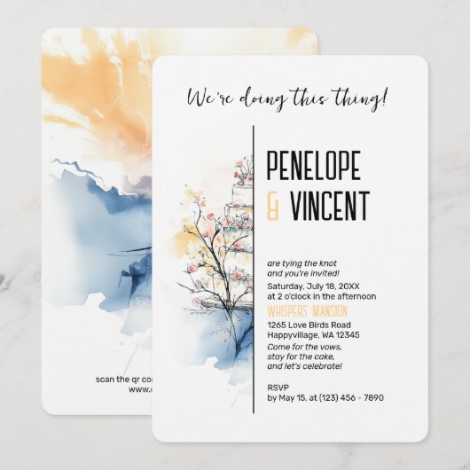 Blossom Einladung (Vorne/Hinten)