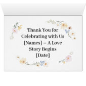 Blossom Elegance Florals Mehrfarbige Tischnummern (Innenansicht Horizontal (Unten))